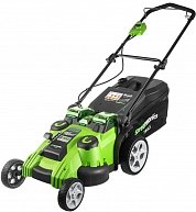 Газонокосилка аккумуляторная GreenWorks G40LM49DB TwinForce 49см 40В зеленый