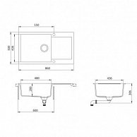 кухонная мойка AquaSanita  SQT 104 120 AW   cerrus