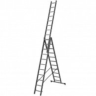 Лестница алюминиевая трехсекционная Алюмет  3325 выдвижная с тросом