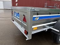 Прицеп Кремень стандарт плюс двухосный 3,0*1,56А см с бортом 50 с тентом 100 см