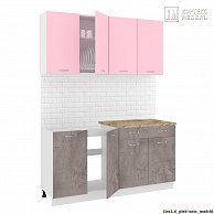 Готовая кухня Кортекс-мебель Корнелия ЛИРА-лайт 1,6 Розовый / Оникс, Дуб бунратти