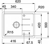 Кухонная мойка Franke BFG 611C миндаль (114.0313.334)