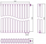 Полотенцесушитель водяной Сунержа ЭСТЕТ-00 EU50 1200х540 00-0322-1212