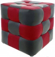 Пуф Бриоли Рубик L20-L19 (серо-красный)