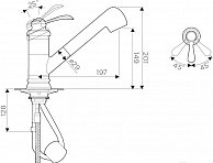 Кухонный смеситель Omoikiri Kakogava-S-AB состаренная латунь