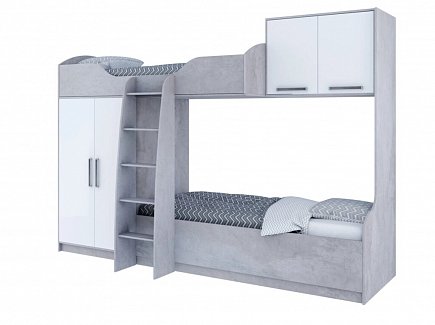 Кровать SV-мебель МС Грей К грей цемент светлый / белый (без фотопечати) 00-00099030