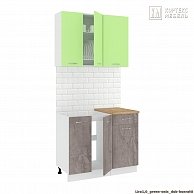 Готовая кухня Кортекс-мебель Корнелия ЛИРА-лайт 1,0 Зелёный / Оникс, Королевский опал