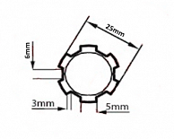 Вал привода малого редуктора d-18мм L-205мм R195/195N