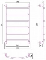 Полотенцесушитель водяной Сунержа Галант+ 800х500, с защитой 00-0200-8050