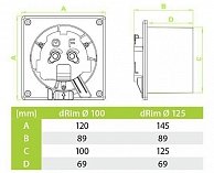 Вытяжной вентилятор AirRoxy Drim125PS C170 (Белый глянцевый)