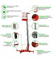 Подъемник одномачтовый несамоходный электрический SKYER GTWY8-100 DC