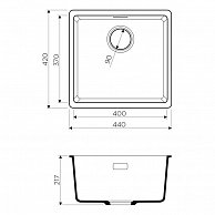 Кухонная мойка Omoikiri Kata 44-U GR