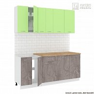 Готовая кухня Кортекс-мебель Корнелия ЛИРА-лайт 1,9 Зелёный / Оникс, Дуб бунратти