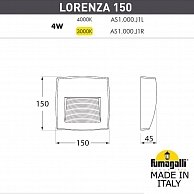 Светильник для подсветки лестниц  Fumagalli Lorenza AS1.000.000.LXJ1L