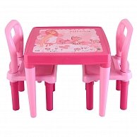 Комплект детской мебели Pilsan Стол+2 стула Pink/Розовый