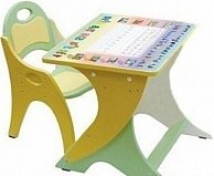 Регулируемая парта+стул Интехпроект День-ночь, арт14-381 (салатовый-желтый)