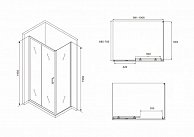 Душевой уголок Abber Schwarzer Diamant AG30100B-S70B