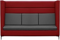 Диван Бриоли Дирк трехместный L19-L20 (красный, серые вставки)