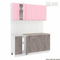 Готовая кухня Кортекс-мебель Корнелия ЛИРА-лайт 1,7 Розовый / Оникс, Мадрид