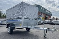 Прицеп Кремень профи 2,56*1,56 с бортом 50 см с тентом 120 см (усиленный передний и задний борт)