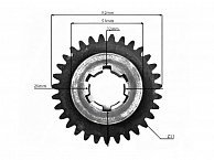 Шестерня малого редуктора  Z-31 D-32 мм (привод фрезы)