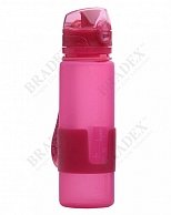Бутылка силиконовая Bradex «COMPACT DRINK»  розовая (SF 0062)