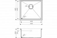 Кухонная мойка Omoikiri Taki 49-U/IF-IN нержавеющая сталь