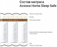 Матрас Askona Home Sleep Safe160x195 белый