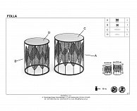 Комплект Halmar FOLLA (2 стола журнальных) белый/натуральный, 33/40 и 40/45