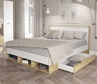 Комплект мебели для спальни Интерлиния Scandi-2 (дуб золотой/белый платинум) 1285365