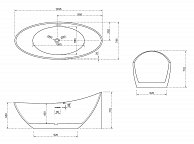 Ванна акриловая Abber AB9233 -G серая