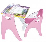 Набор детской мебели  Интехпроект Зима-Лето (парта-мольберт+стульчик), арт.14-317 (розовый)