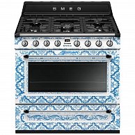 Газовая плита Smeg Divina Cucina TR90DGM9 Белая с голубым узором