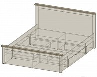 Кровать двойная  Интерлиния ТР-К140 дуб венге/вудлайн кремовый 1534x978x2114 1224472