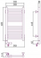 Полотенцесушитель электрический Сунержа МОДУС 2.0 600х300 / МЭМ левый 00-5600-6030