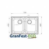 Мойка кухонная  GranFest  Quarz Z-15  серый