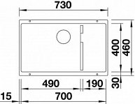 Мойка кухонная  Blanco Subline 700-U Level темная скала (523539)