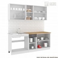 Готовая кухня Кортекс-мебель Корнелия ЛИРА-лайт 2,0 Белый / Берёза, Марсель