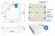 Душевой поддон Метакам Метакам  Universal N 80x80 (квадратный)