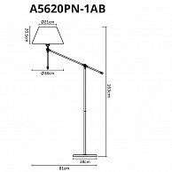 Светильник напольный Arte Lamp A5620PN-1AB