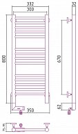 Полотенцесушитель электрический Сунержа Богема 2.0 800х300 прямая с блоком управления слева 00-5204-8030