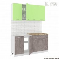 Готовая кухня Кортекс-мебель Корнелия ЛИРА-лайт 1,6 Зелёный / Оникс, Марсель
