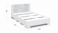 Кровать Империал Аврора 140  со встроенным основанием под матрас Белый/Ателье светлый
