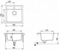 Мойка кухонная  AquaSanita Tesa SQT100 W  черный металлик