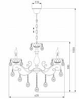 Люстра Евросвет 10109/6  (хром/лазурный хрусталь)