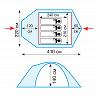 Палатка  Tramp  Mountain 4 серый
