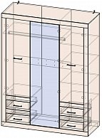 Набор мебели для жилой комнаты Интерлиния Loft-1 (Спальня-1) дуб золотой/антрацит