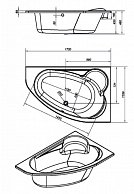 Ванна Cersanit KALIOPE(25666) белый, левая (25666)