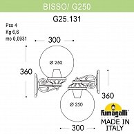 Светильник уличный настенный Fumagalli Globe 250 (G25.131.000.VXE27DN)