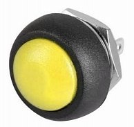Переключатель кнопочный off-(on), без фиксации, желтый